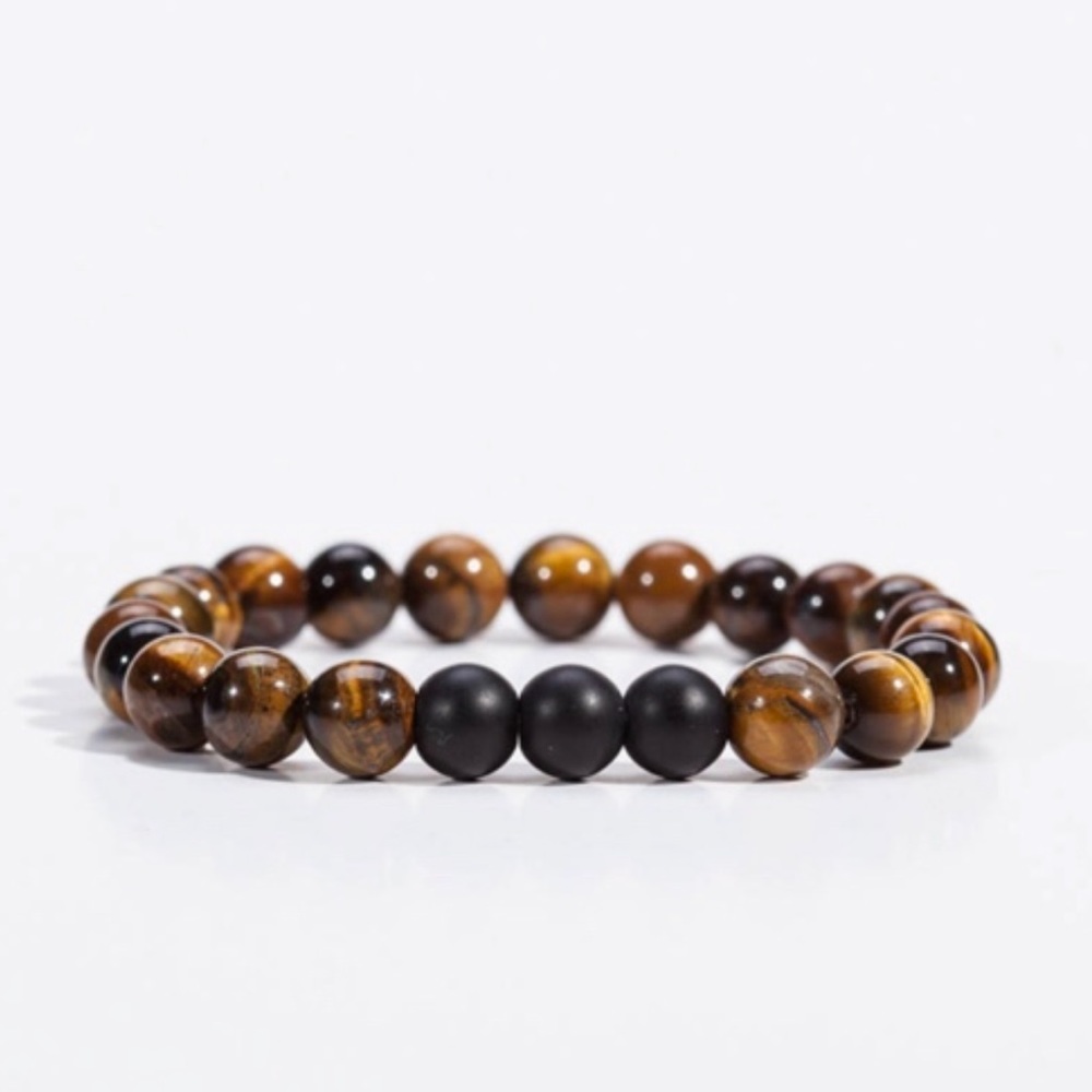Brown/ Black Beads Natural Stone Luxury Bracelet